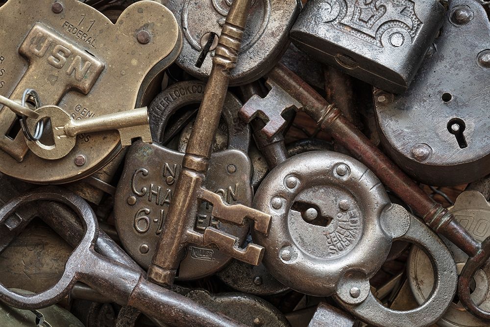 Washington State-Seabeck Close-up of locks and keys  art print by Jaynes Gallery for $57.95 CAD